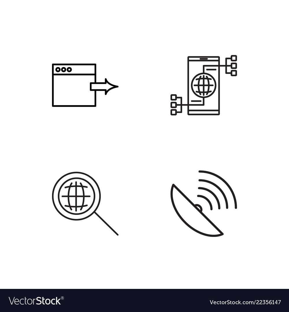 Web simple outlined icons set