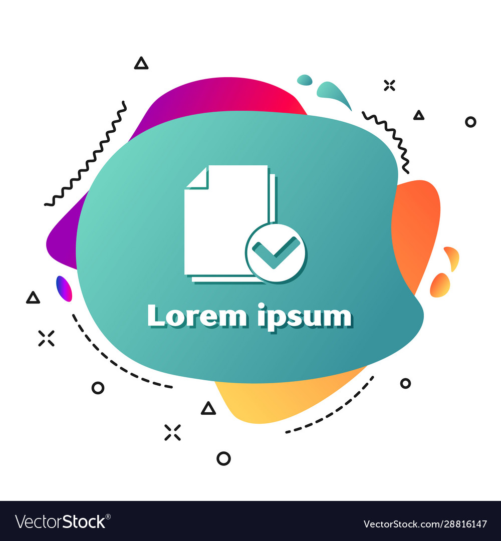 White document and check mark icon isolated Vector Image White document and check mark icon isolated