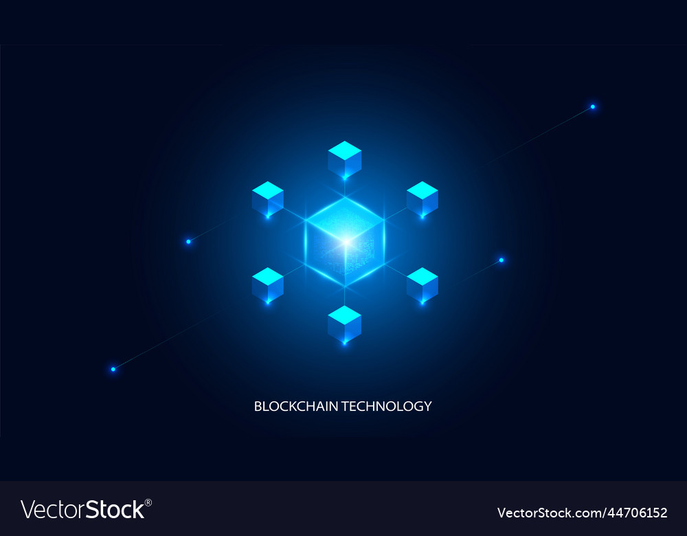 Abstract Blockchain Technology Cryptocurrency Vector Image