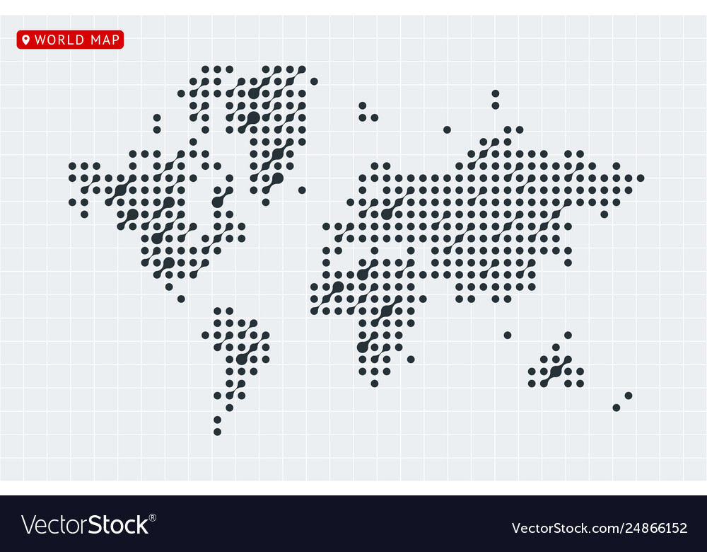 Abstract map world from dot forms vector image Abstract map world from dot forms