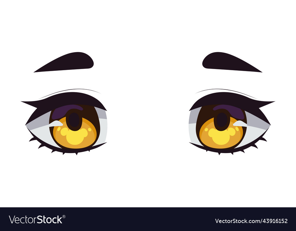 Cute Cartoon Human Brown Eyes Vector Stock Vector (Royalty Free) 391952437  | Shutterstock