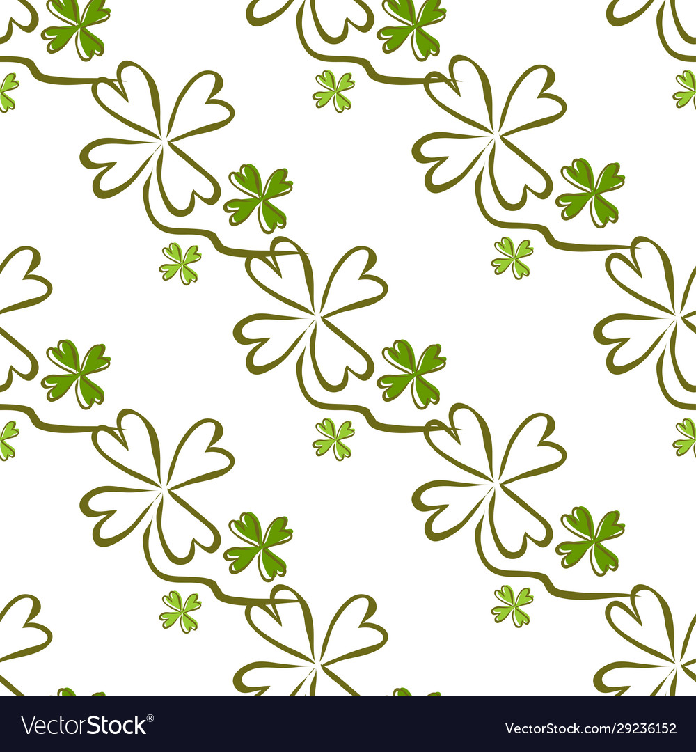 Clover seamless pattern vector image Clover seamless pattern