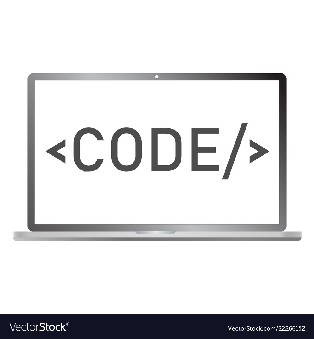 Codier-Symbol in Computer-Isolat auf weiß vector image Codier-Symbol in Computer-Isolat auf weiß