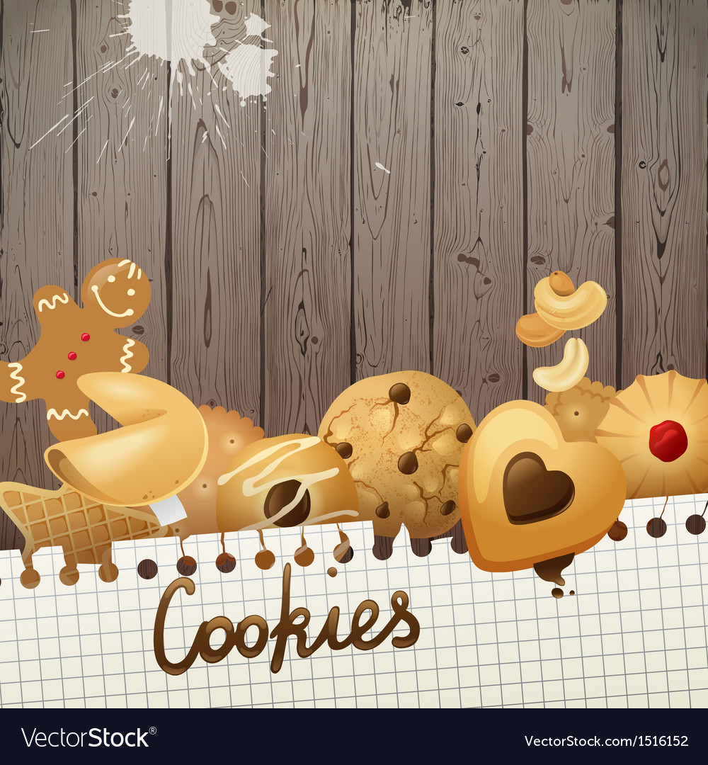 Cookies background Royalty Free Vector Image VectorStock
