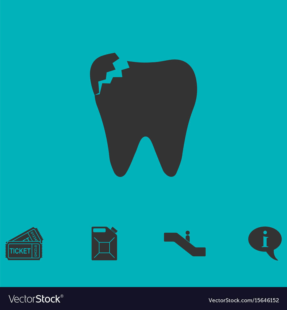 Dental problem icon flat