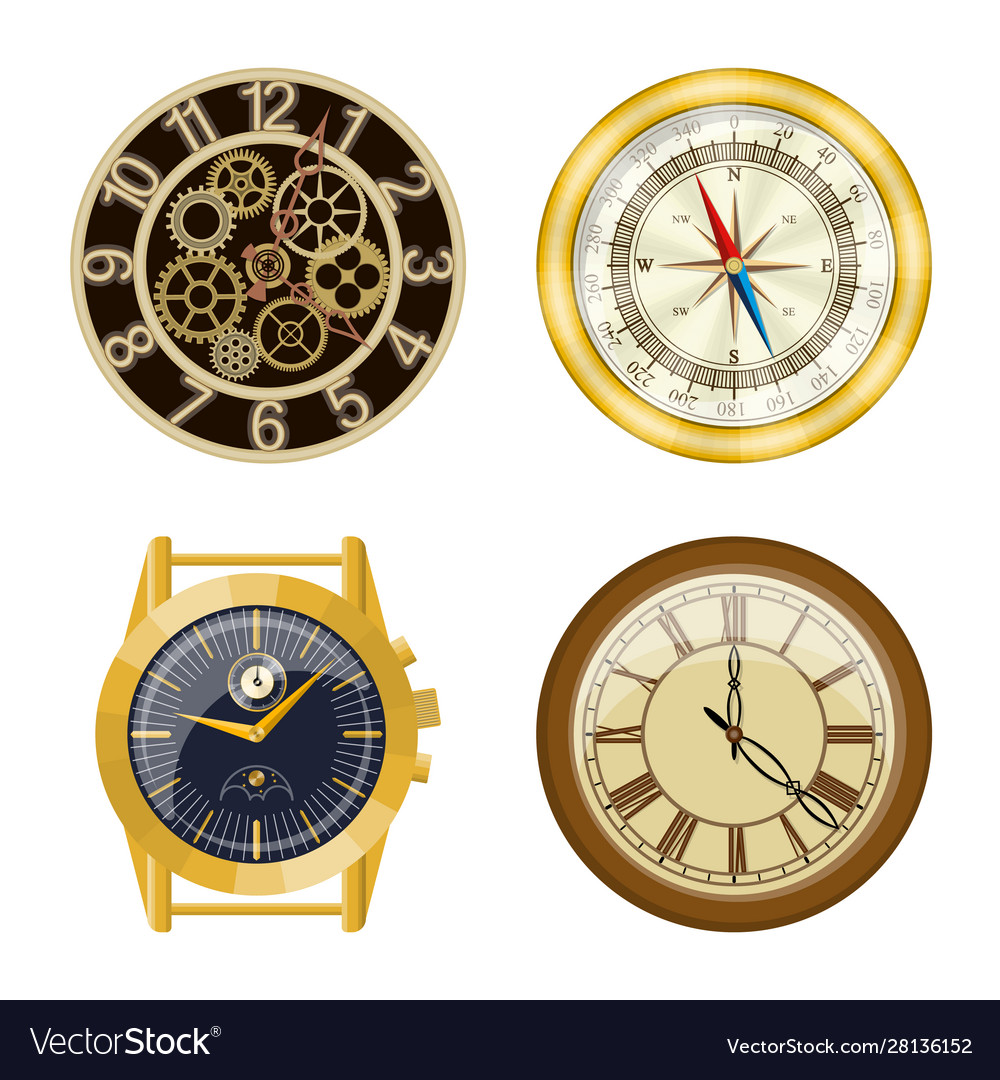 Design clock and time icon collection