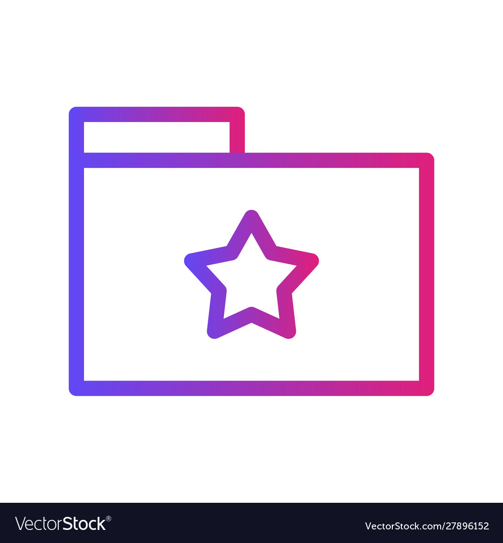 Gradient star folder icon with white background