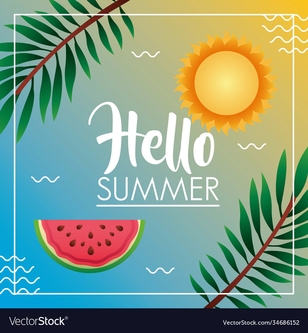 Hello summer time Royalty Free Vector Image - VectorStock