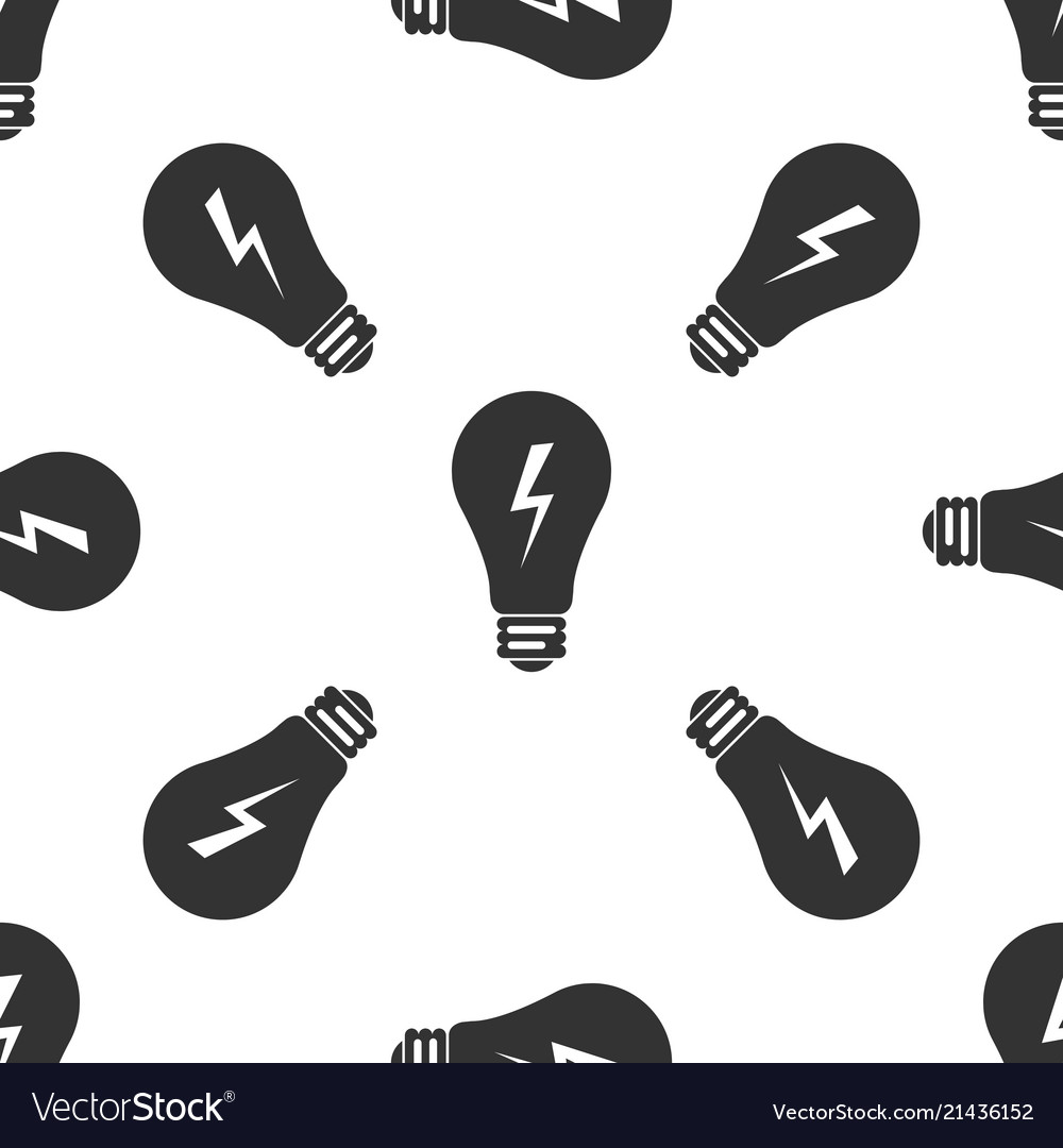 Lightning Bulb Icon - Electrical Pattern