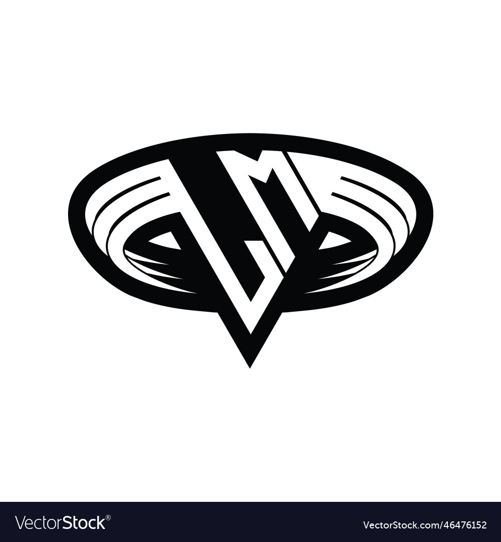 LM Monogram Logo with Triangle Slice