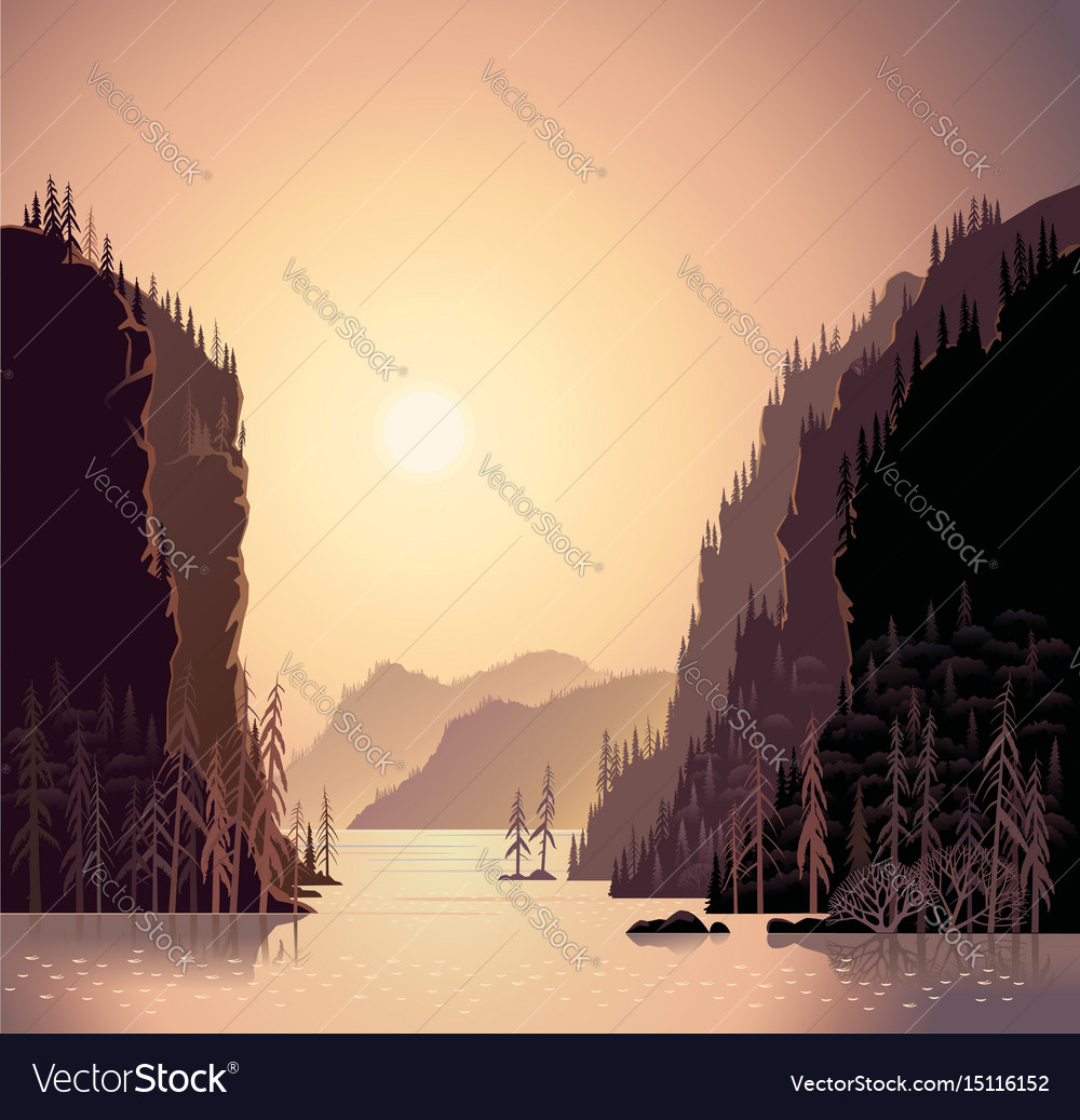 Mountain landscape Royalty Free Vector Image - VectorStock