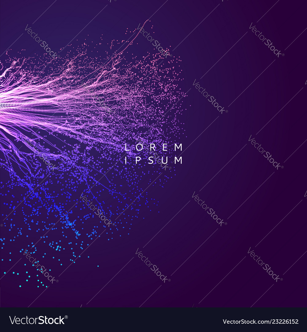 Point explode array with dynamic emitted particles vector image Point explode array with dynamic emitted particles