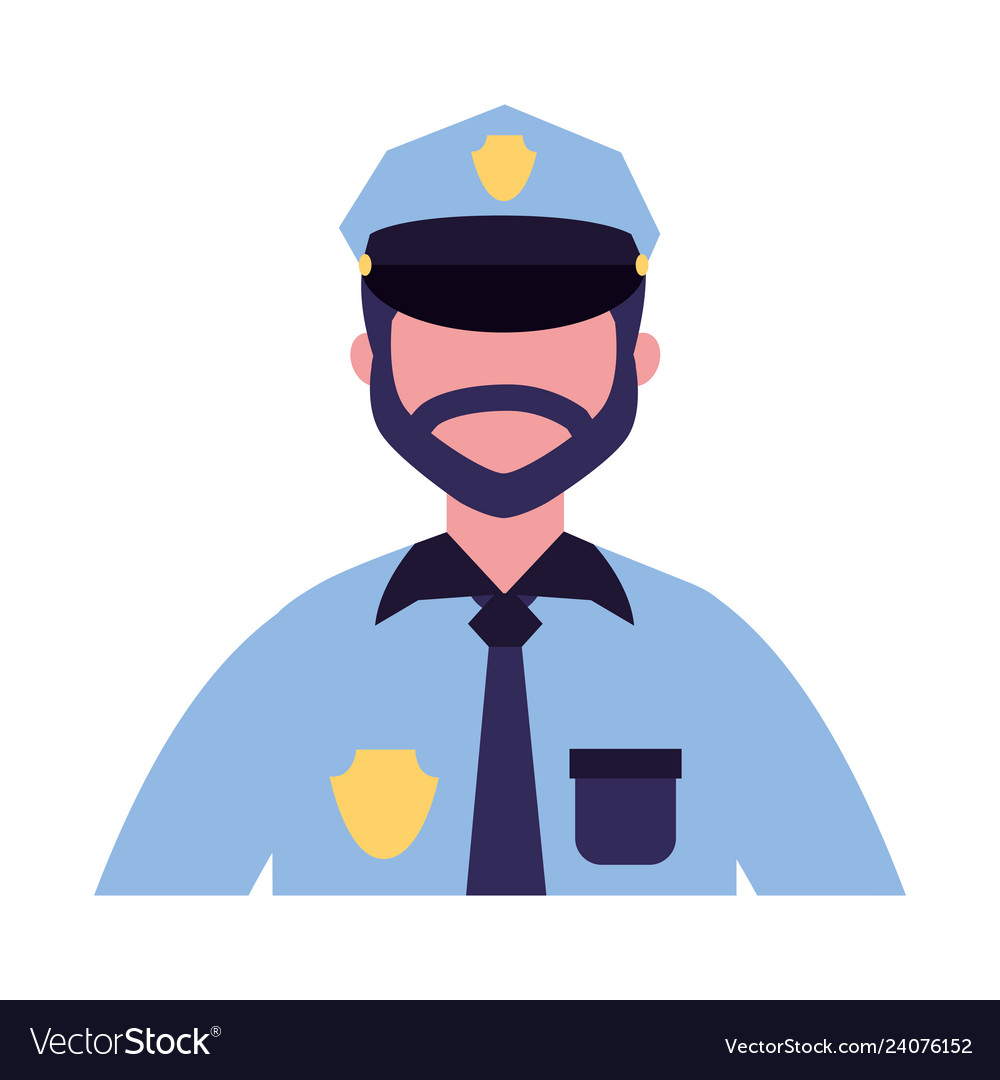 Policeman character work profession labor Vector Image