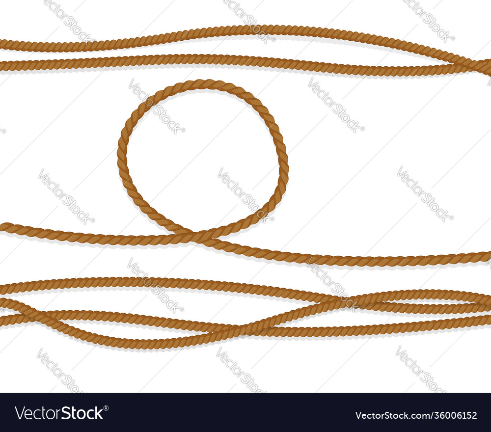 Realistic pattern with cord on white background Vector Image Realistic pattern with cord on white background