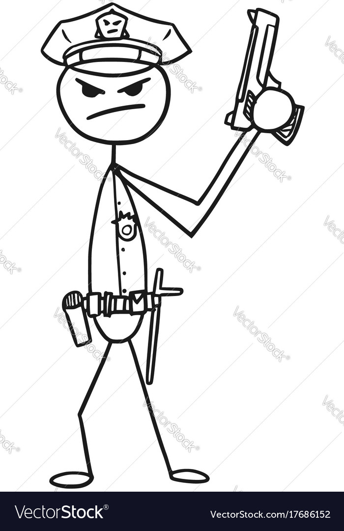 police stick drawing