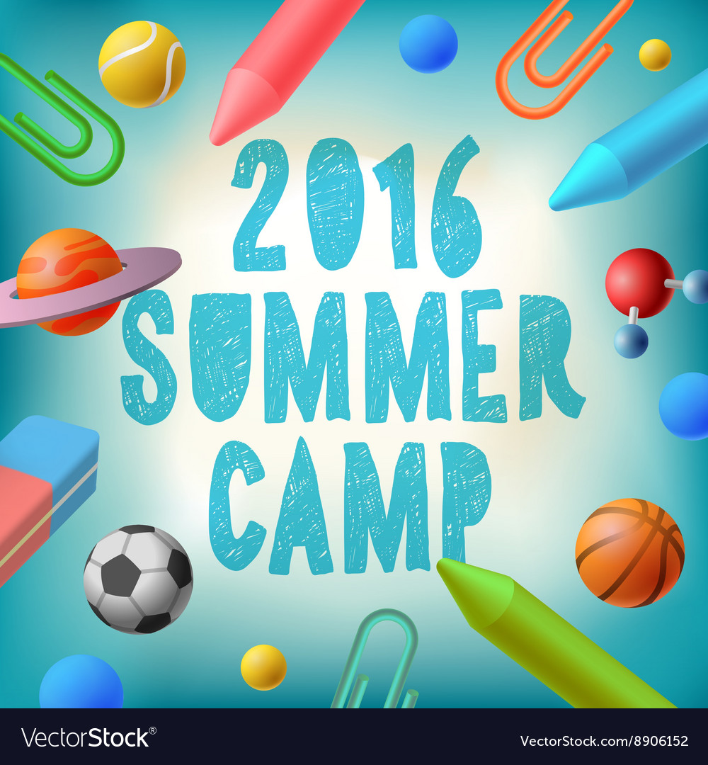 Summer camp 2016 themed poster Royalty Free Vector Image