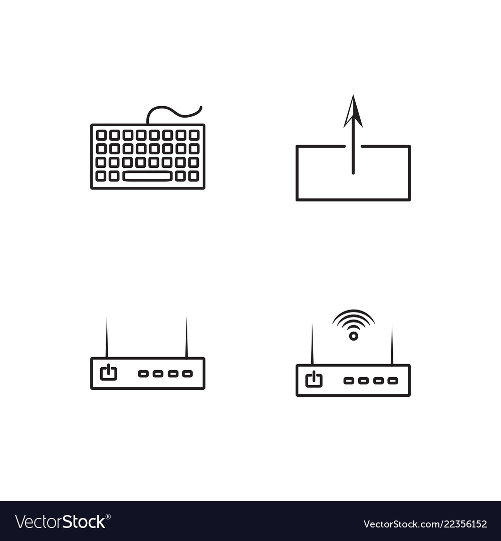 Web simple outlined icons set Vector Image Web simple outlined icons set