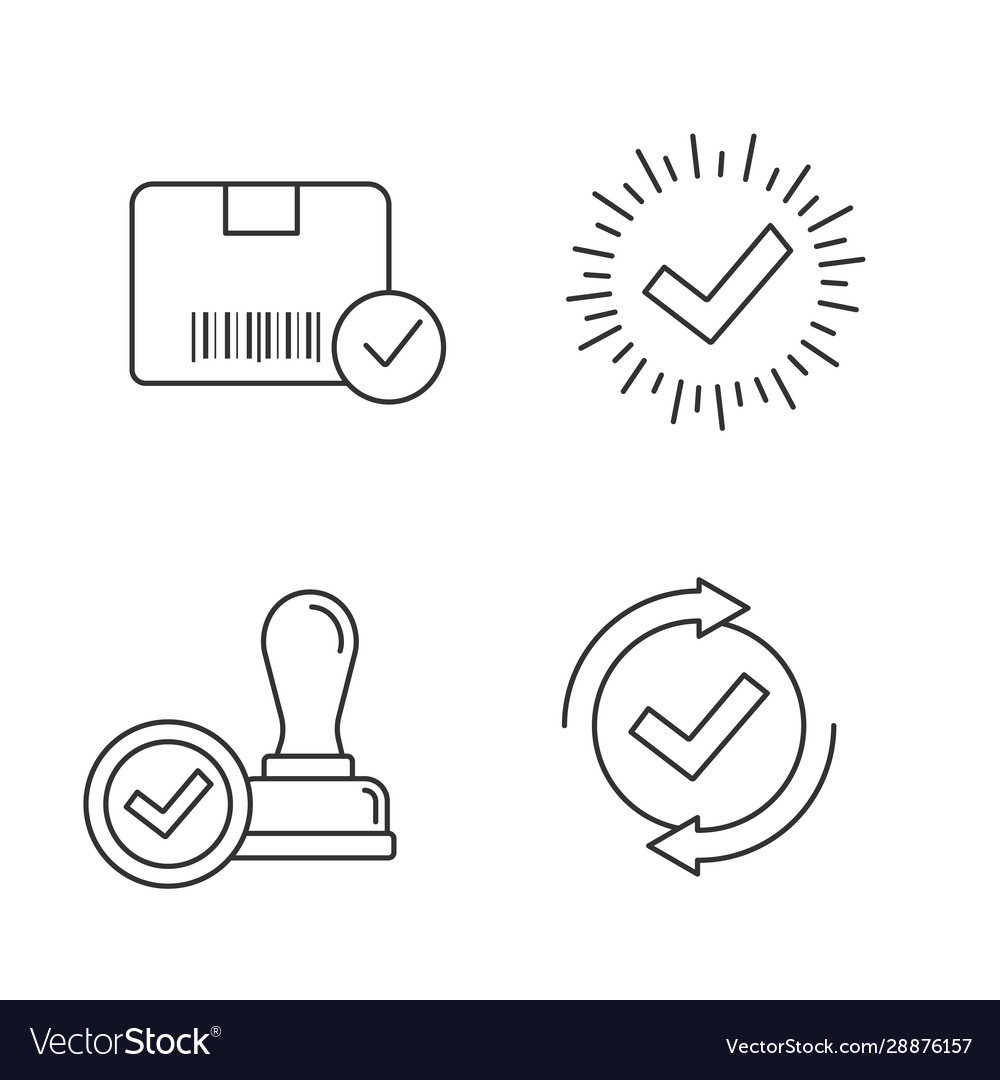 Approve linear icons set