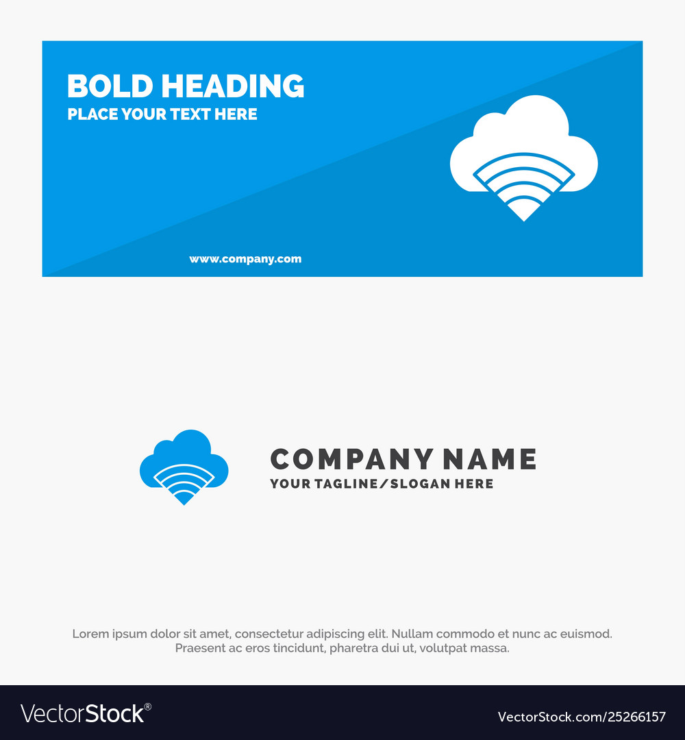 Cloud connection wifi signal solid icon website vector image Cloud connection wifi signal solid icon website