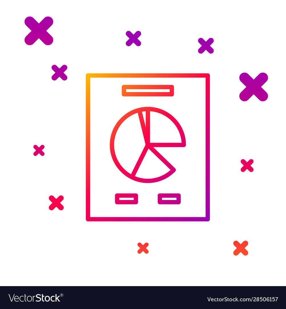 Color line document with graph chart icon isolated vector image Color line document with graph chart icon isolated