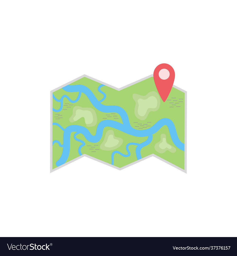 Colorful map icon with pin pointer vector image Colorful map icon with pin pointer