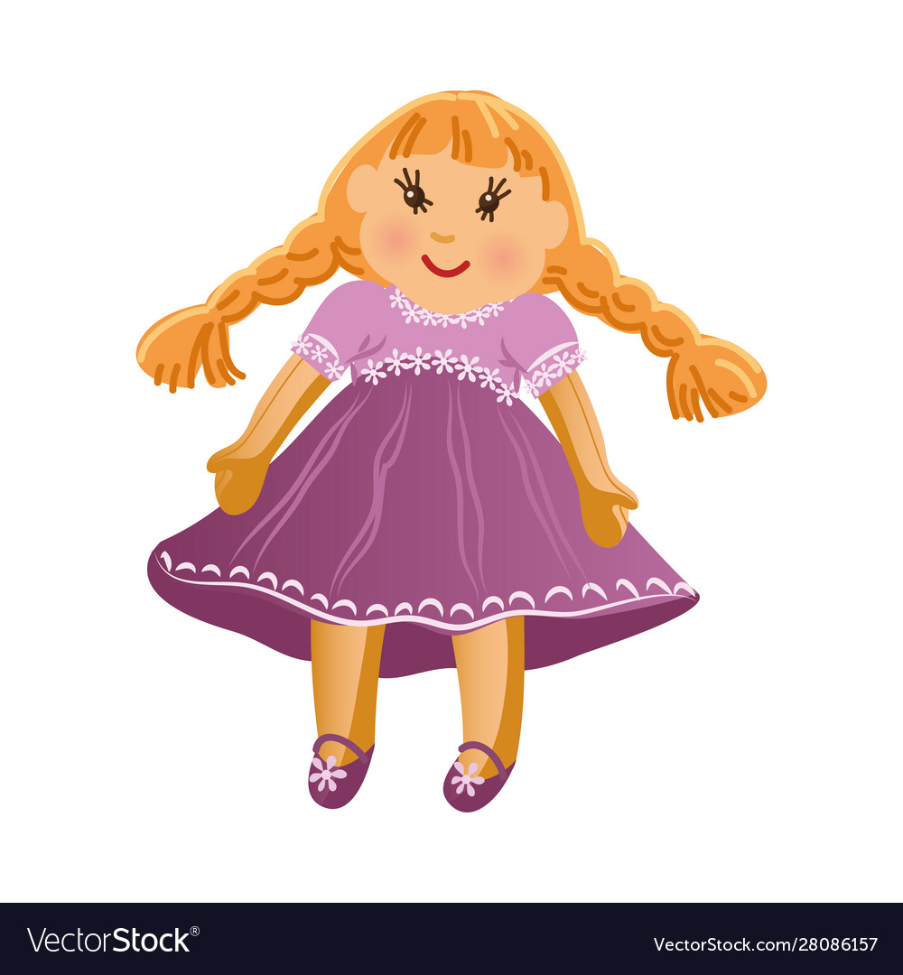 Girl With Doll Clip Art