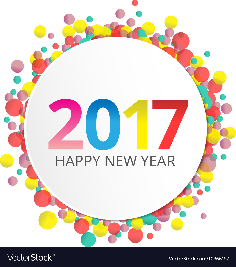 Happy new year 2017 label
