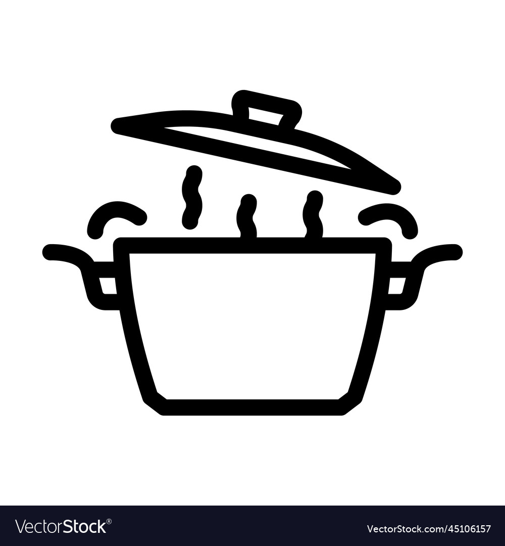 Hot pot cooking line icon Royalty Free Vector Image