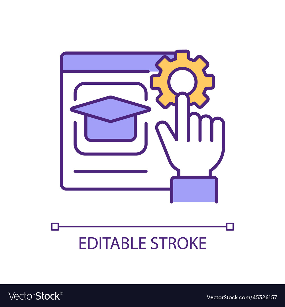 Learning platform settings rgb color icon vector image Learning platform settings rgb color icon