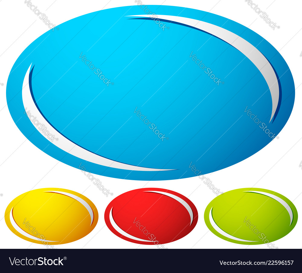 Oval ellipse badge button background set of 4