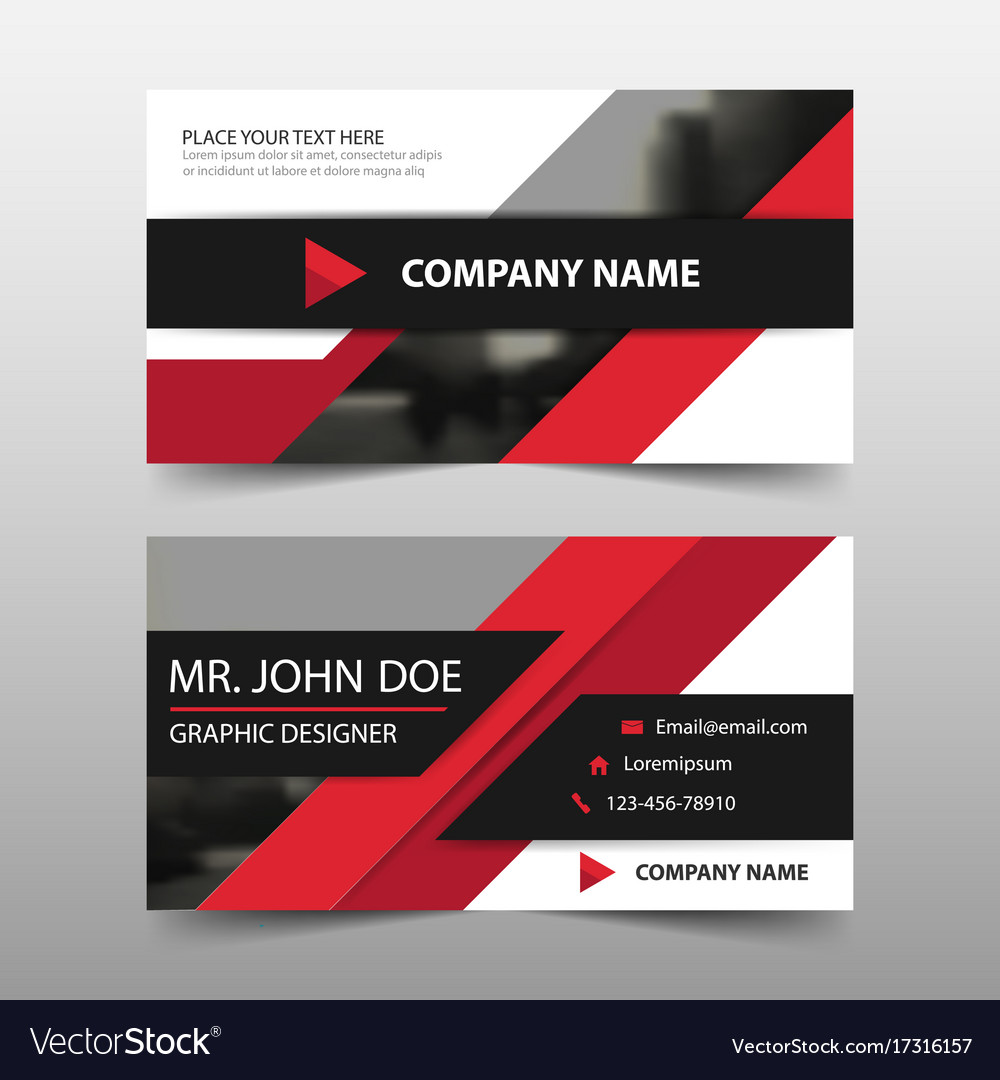 red corporate business card name card template vector image