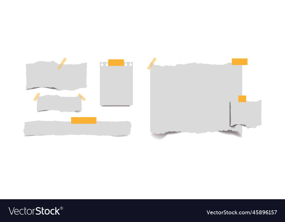 Set von Notizblockseiten mit isoliertem Papiercurl vector image Set von Notizblockseiten mit isoliertem Papiercurl