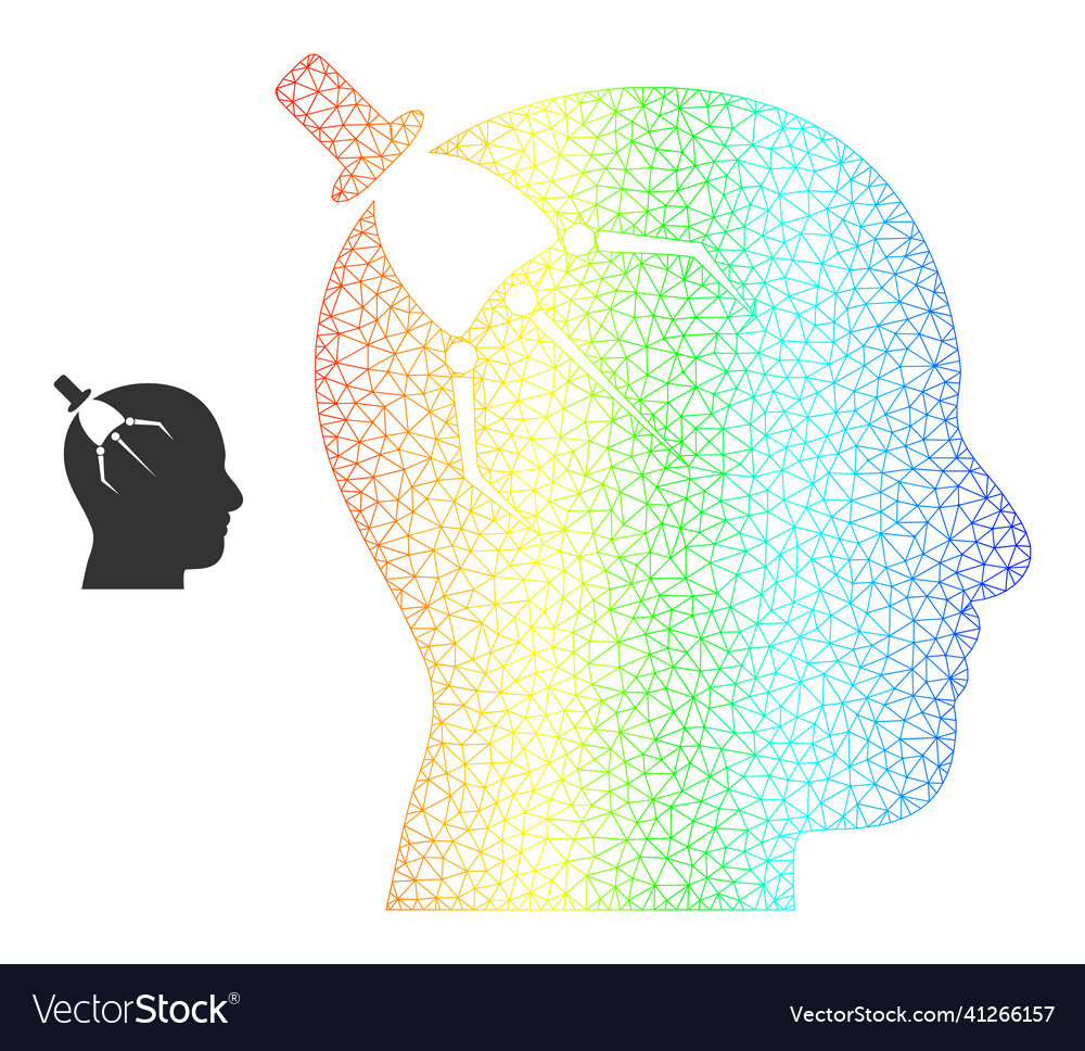 Spectral net gradient brain intruder icon vector image Spectral net gradient brain intruder icon
