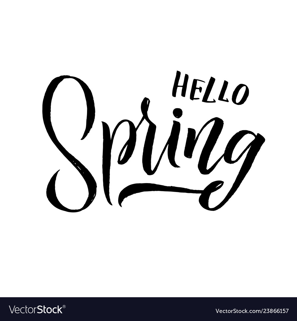Spring Hello Script Lettering