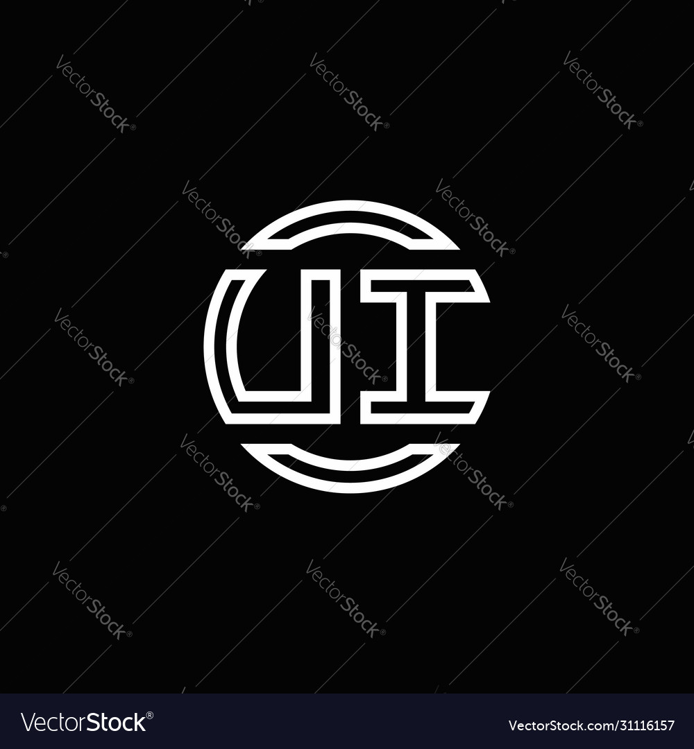 Ui logo monogram with negative space circle