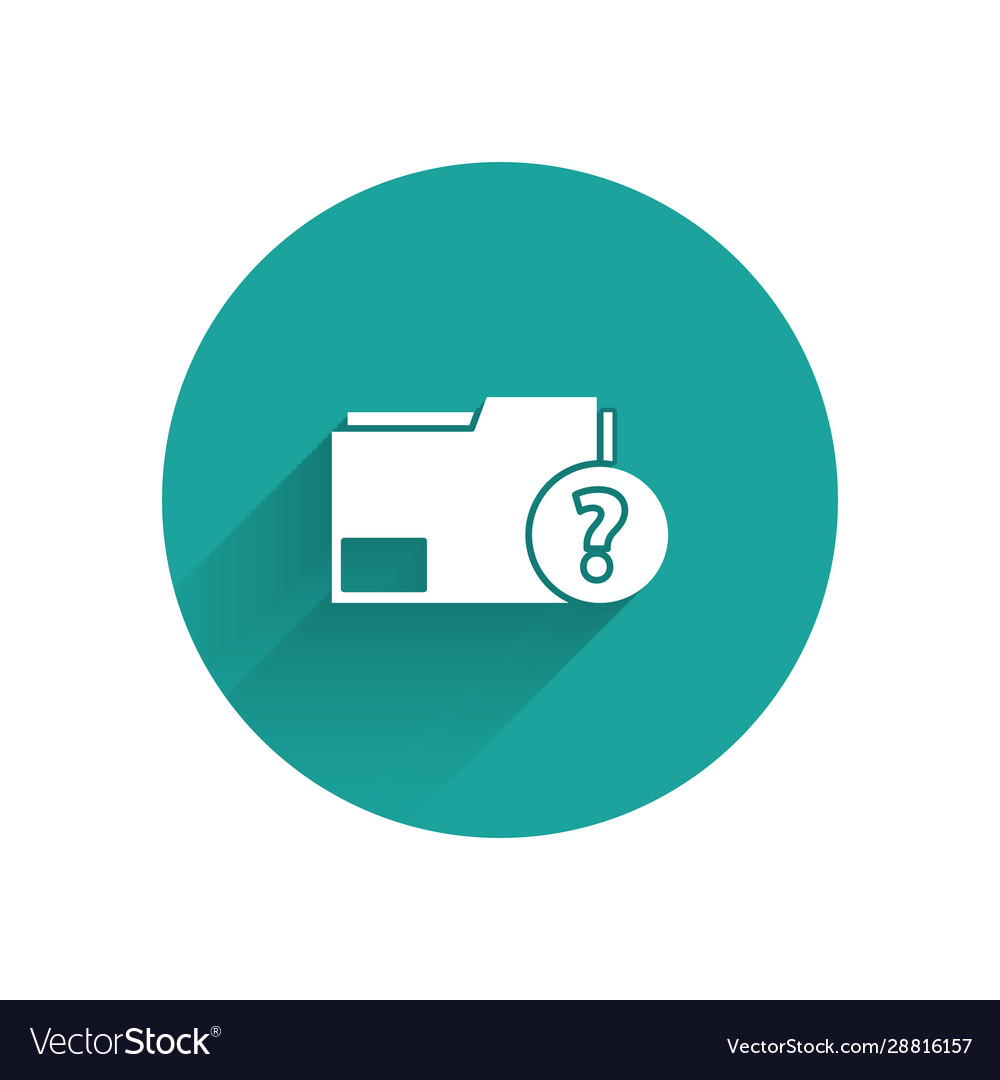 White unknown document folder icon isolated