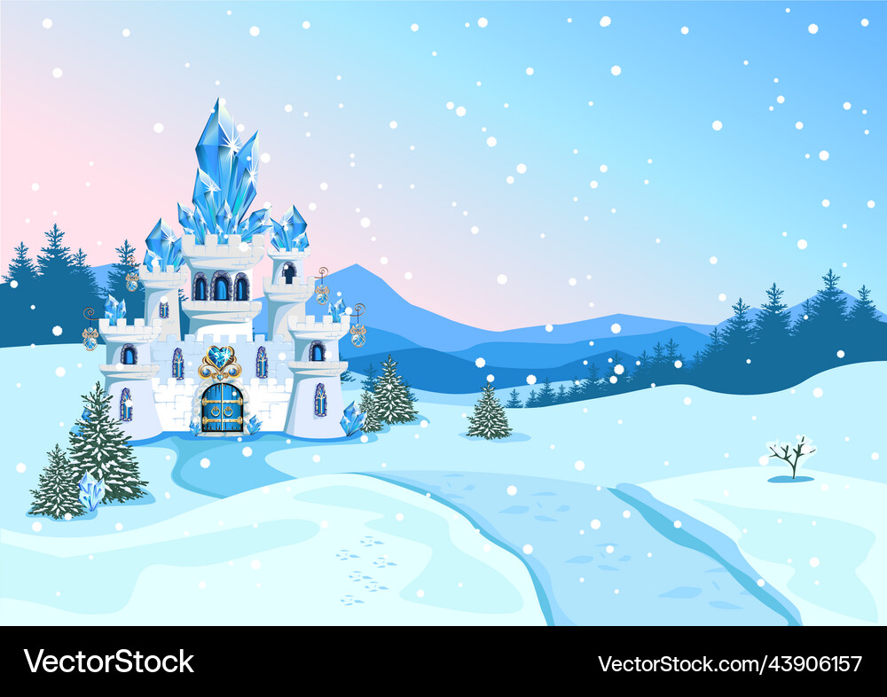 Winter castle Royalty Free Vector Image - VectorStock