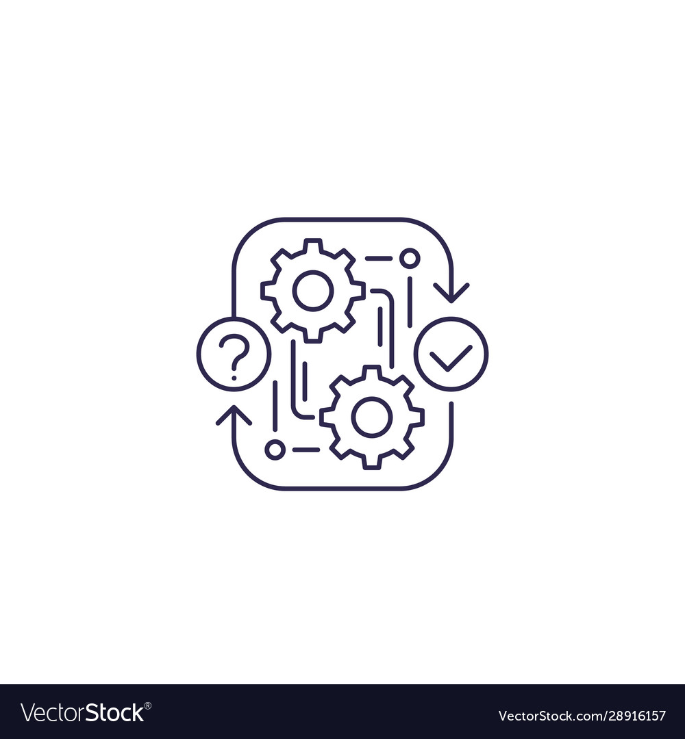 Workflow procedure icon line Royalty Free Vector Image