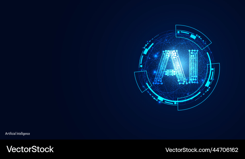 Abstract artificial intelligence on atomic Vector Image