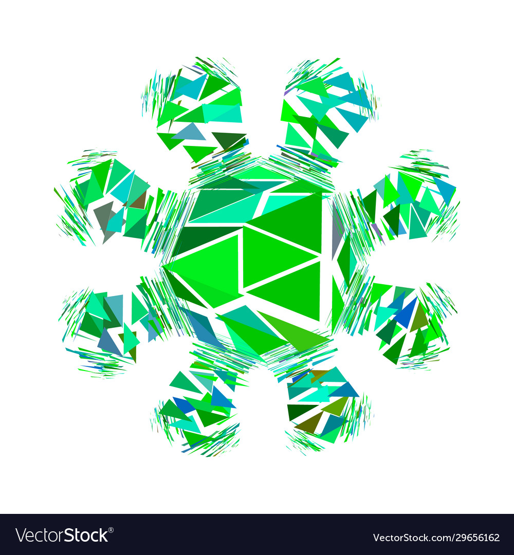 Abstract polygonal broken flower isolated