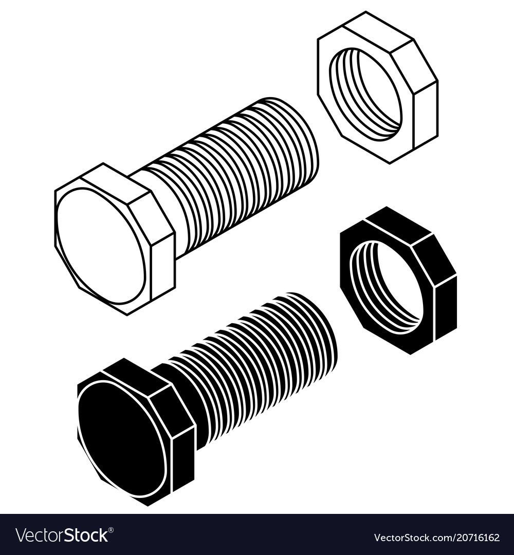 Nut And Bolt Drawing