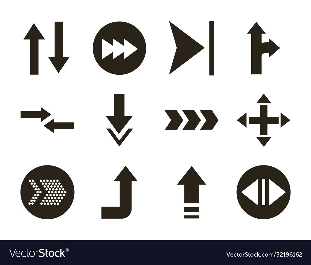 Bundle arrows set icons