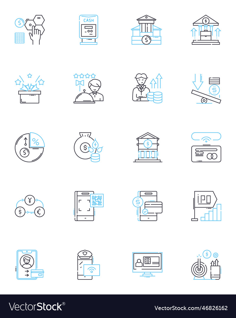 Business psychology linear icons set motivation