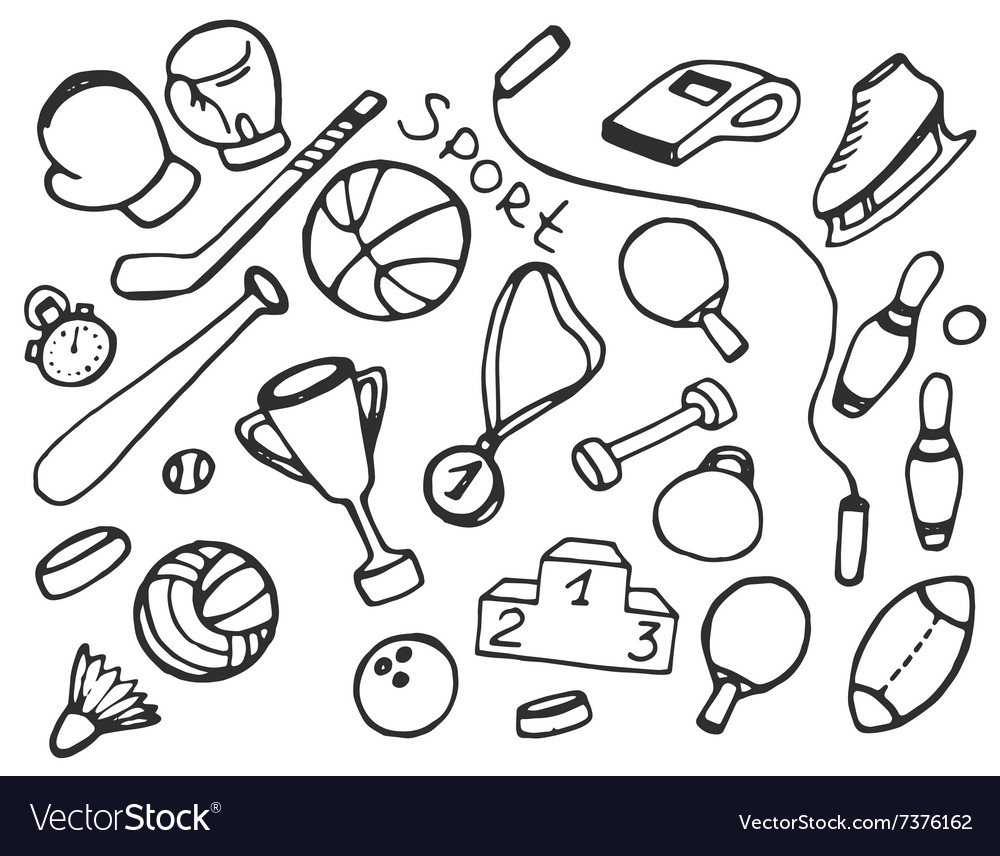 Doodle set of sport Royalty Free Vector Image - VectorStock