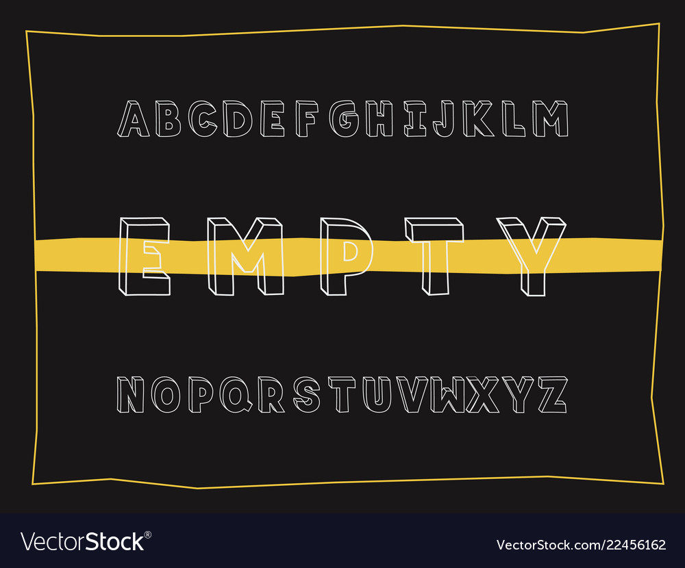 Empty bold font alphabet