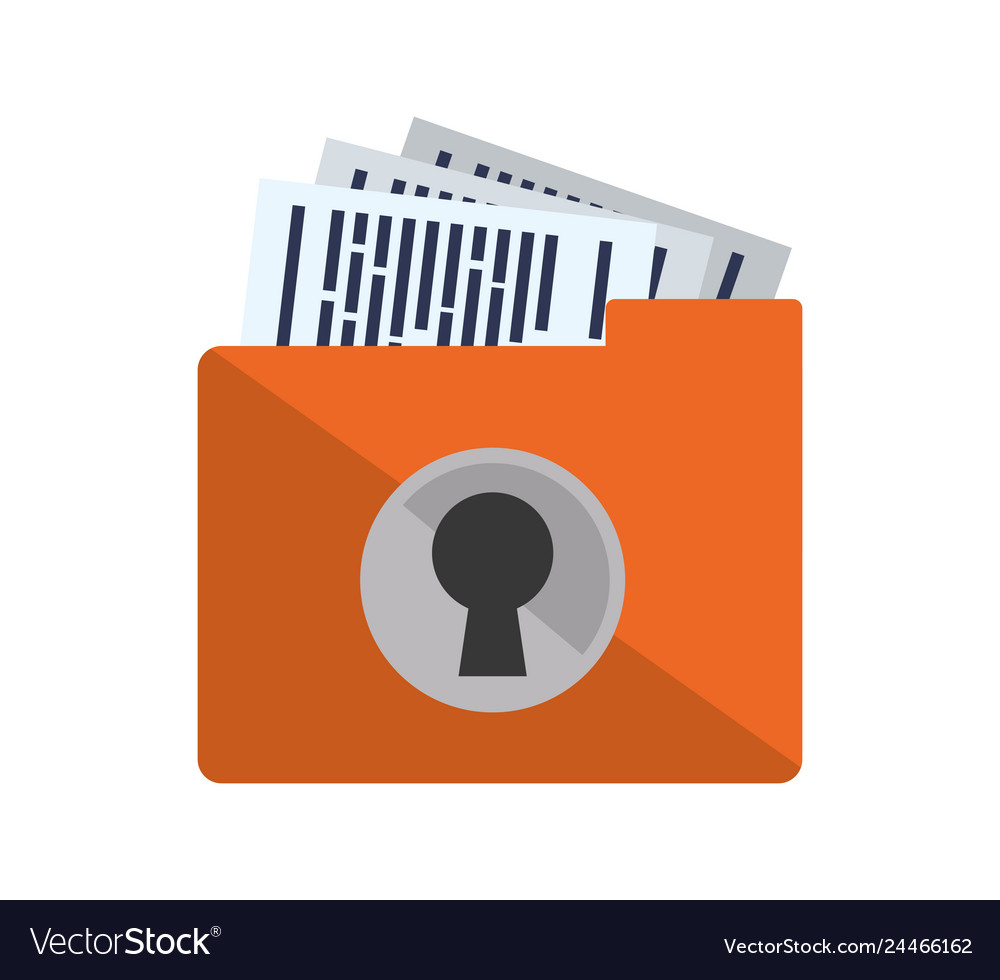 Folder with secure padlock
