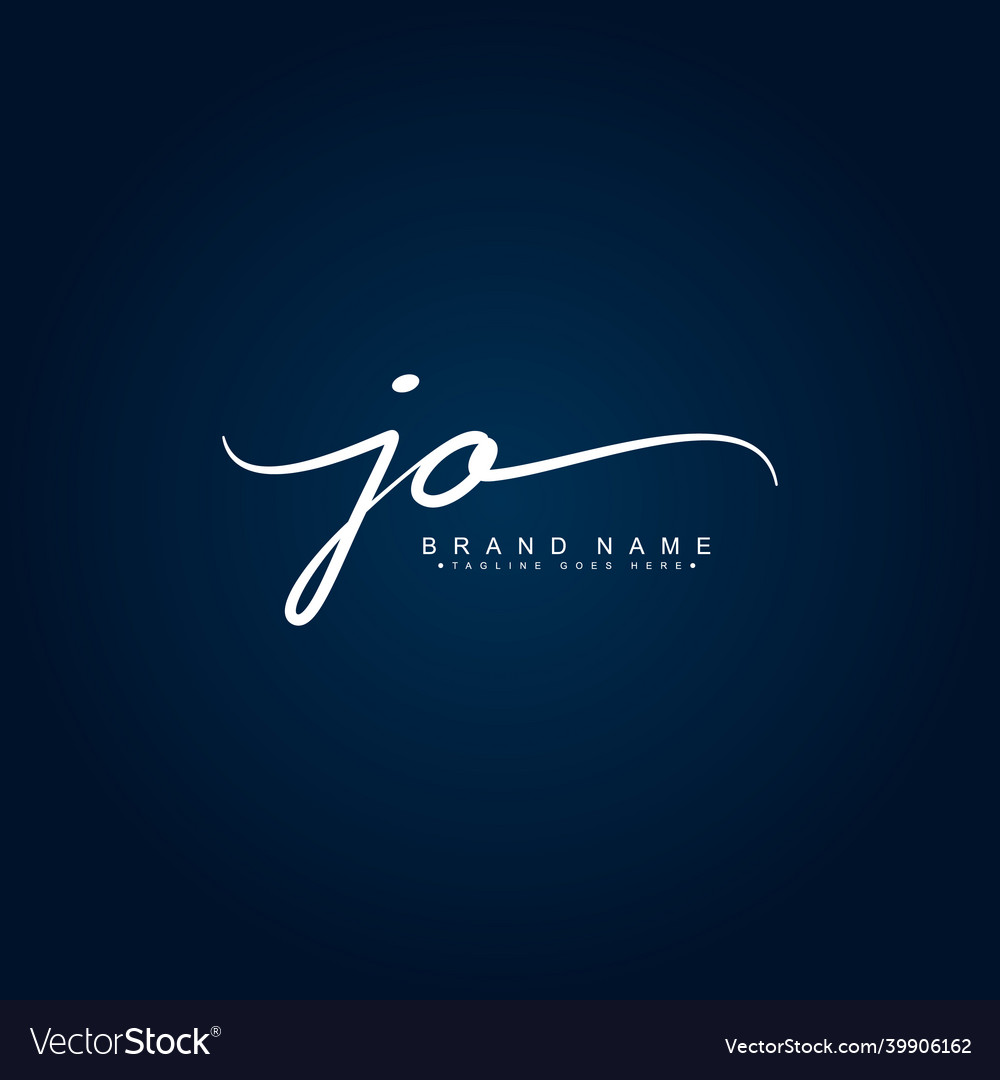 Handwritten JO Signature Logo - Elegant Script