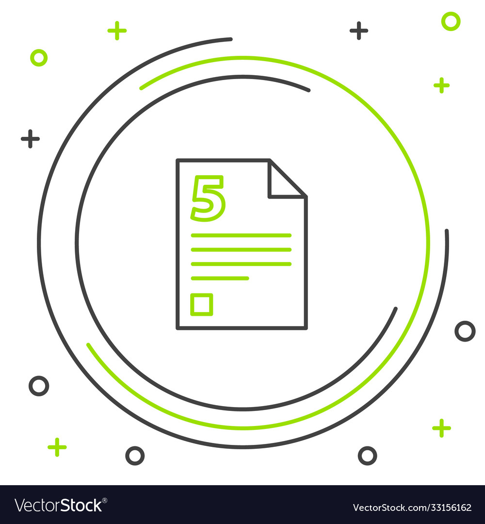 Line Test oder Prüfungsbogen Ikone isoliert auf weiß vector image Line Test oder Prüfungsbogen Ikone isoliert auf weiß