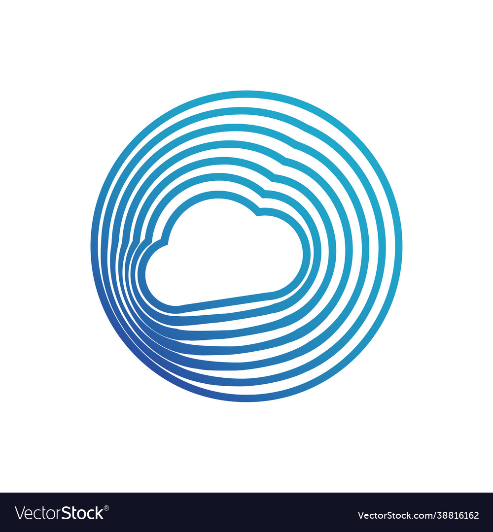 Logo or icon cloud with white background graphic Vector Image