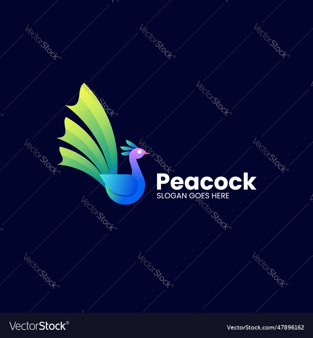 Logo peacock gradient colorful style